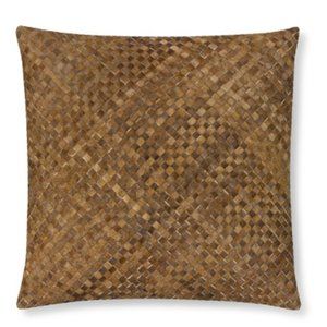 Williams Sonoma Woven Leather Hide Pillow Cover in Brown (22”x22”) – NWT